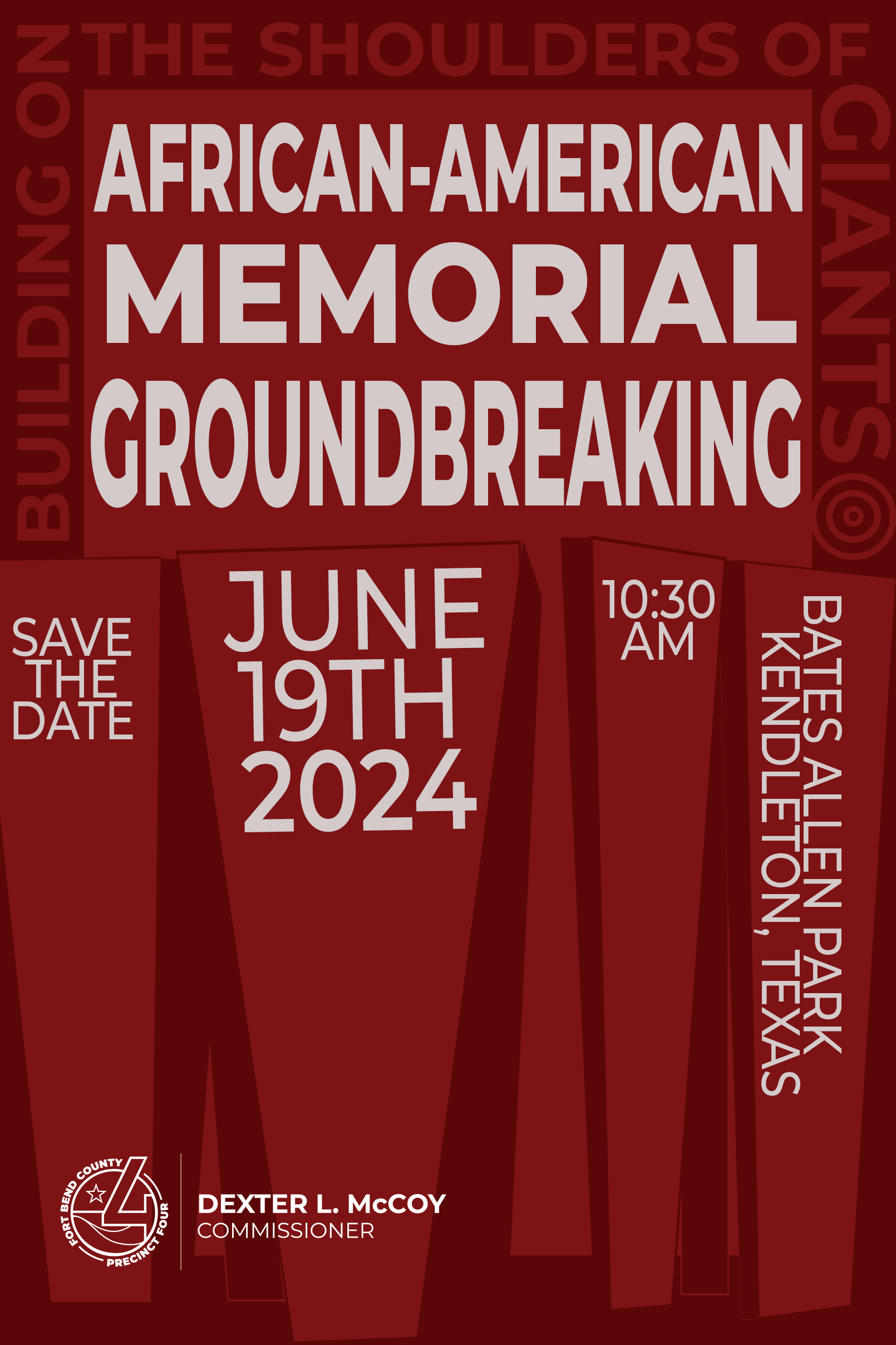 Official Save The Date for African-American Memorial Groundbreaking Ceremony and Kendleton Juneteenth Celebration
