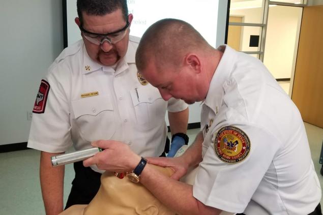 Employees training in self-defense